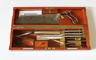 Arnold and Sons, London. A 19th century mahogany cased set of field surgeon's amputation