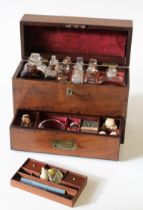 An early 19th century mahogany apothecary/ doctors chest. Fitted twin brass flush handles, with