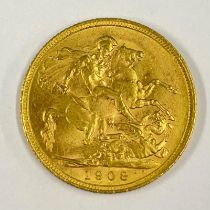 Australia, Edward VII 1908 Melbourne Mint Gold Full Sovereign