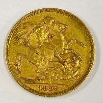 Australia, Queen Victoria 1898 Old Head Melbourne Mint Gold Full Sovereign