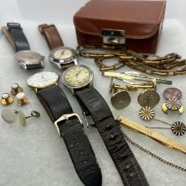 A collection of four vintage gentlemen's mechanical and automatic  movement watches, along with a