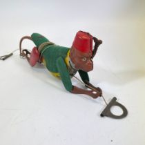 Lehmann an early 20th century template climbing monkey toy with string and pulls.  No box.