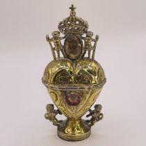 18th Century Danish Gilt Metal spice box. Approximately 10cm high and 53 grams.