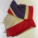 Two vintage flags: A Union Jack and St George. Believed to be Naval. Some wear/holes, commensurate