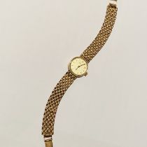 A Geneve 9ct yellow gold ladies bracelet wristwatch with a 20mm case, manual wind, approximate