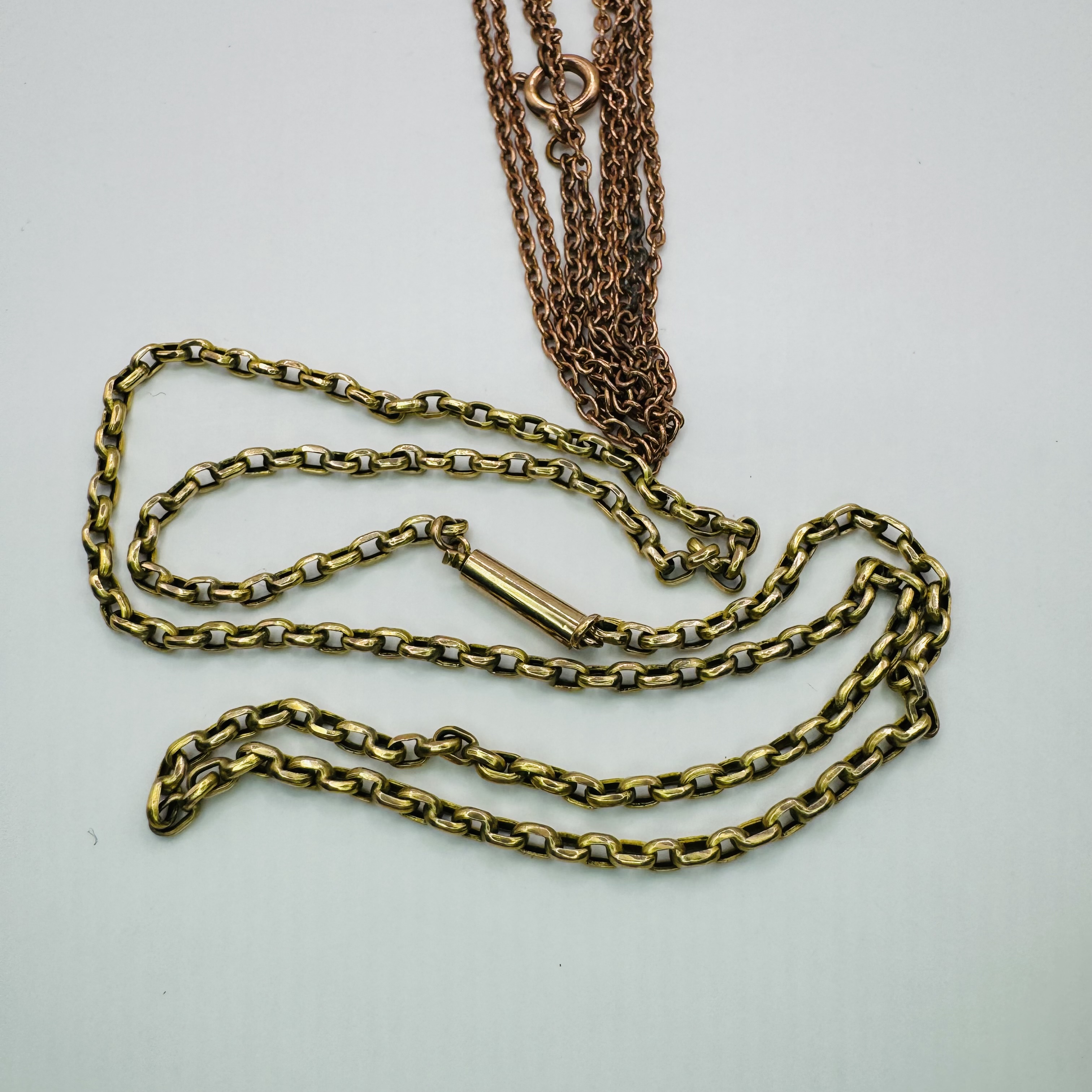 A yellow precious metal belcher chain, with a barrel clasp, approximate length 41.5cm and - Image 2 of 2