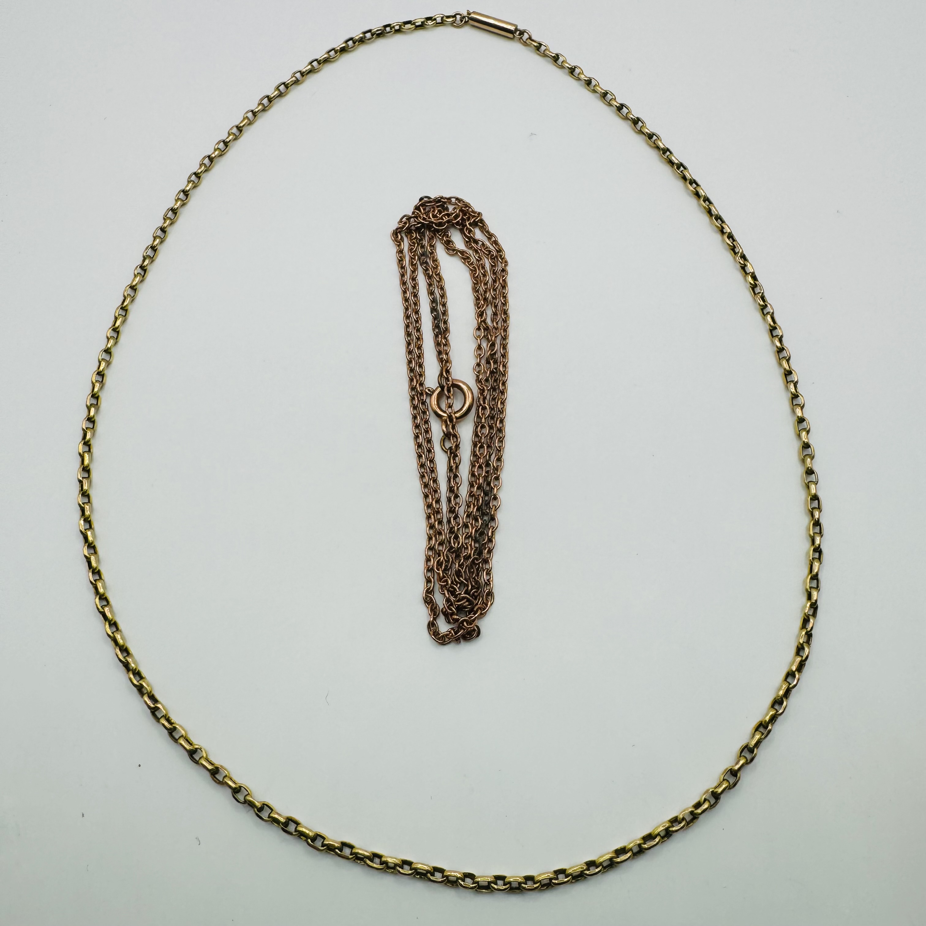 A yellow precious metal belcher chain, with a barrel clasp, approximate length 41.5cm and