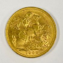 Australia, Edward VII 1908 Melbourne Mint Gold Full Sovereign