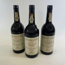 3 Bottles of Grahams Port - 1977 vintage port bottled in 1979. Items purchased must be collected
