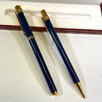 Must De Cartier Boxed Fountain Pen & Ballpoint Pen with original certificates. Fountain pen nib
