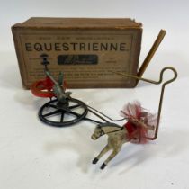 Britains, "The New Mechanical Equestrienne"  circa 1880 a flywheel operated table top toy leaping