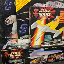 Collection of 4 boxed Star Wars figures including:- - Kenner Electronic Imperial - At Walkers