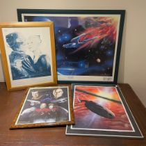 Collection of Star Trek Artist signed prints including, Futures End Michael David Ward etc (4)