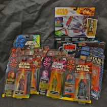 Collection of 17 boxed Star Wars figures, including:- - Hasbro Episode 1 - Micro Machines - Kenner