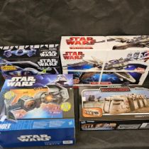 4 boxed Hasbro Star Wars Models including:- - Clone Wars ARC-170 Fighter - Imperial Tie Bomber -