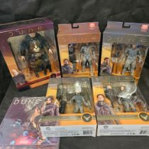 Collection of 5 boxed McFarlane Dune Figures 2020.  Together with an original Panini Dune 1984