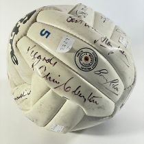 Signed Football with some Ex England Captain's signatures Sir Stanley Matthews Raich Carter Jack