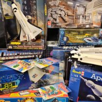 A large collection of various Boxed and unboxed toys, mainly Space related, including Stingray,