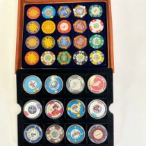 Collection of Vintage poker chips mostly from Las Vegas Including Bellagios, Golden Nugget,