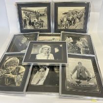 Film Memorabilia Nine framed photographs of Film stars and crew including Dudley Moore. Signed