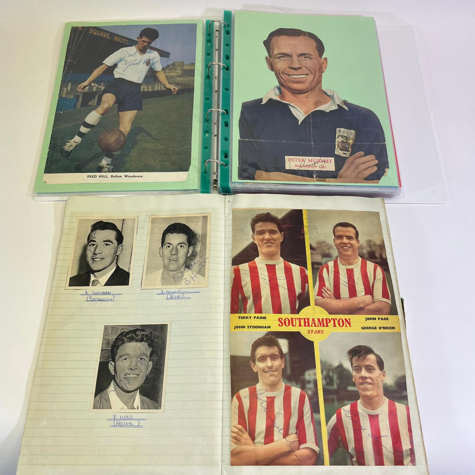 A 1960's football album containing hundreds of signed autographs from players on cuttings. Players