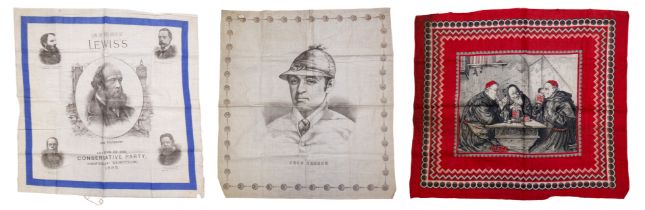 One handkerchief depicting Fred Archer, a famous champion jockey who had a successful but tragic