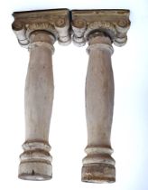 A pair of 19th C turned church pillars