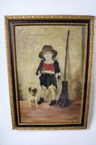 W. Willbond  Study of a young boy and dog, oil on canvas, signed lower right, framed (detached),