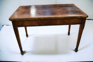A George III mahogany hall table on tapered legs.
