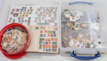 Miscellaneous collection of Stamps in Large storage box , much loose in packets ,and Stockbook and