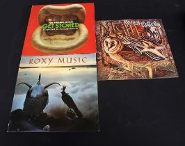 Three vinyl LPs to include Roxy Music Avalon, Gerry Rafferty Night owl and the Rolling stones GET