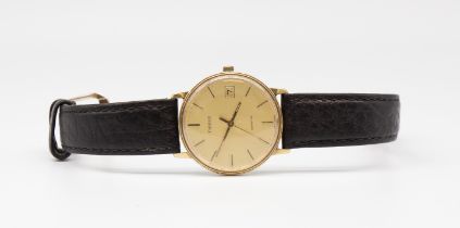 A gentleman's 9ct gold Tissot 'Seastar' wristwatch, comprising a round gilt dial with applied
