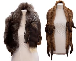 A collection of furs to include shaded musquash, collar and cuffs (1950s). A early1900 muff musquash