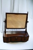 A George III mahogany dressing table mirror with three drawers, AF.