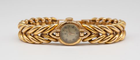 1960s ladies 18ct gold Omega 211 dress wristwatch with French gold marks. Dial 12mm