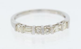 *****WITHDRAWN FROM SALE**** A diamond 14ct white gold ring, comprising six diamonds set to a half
