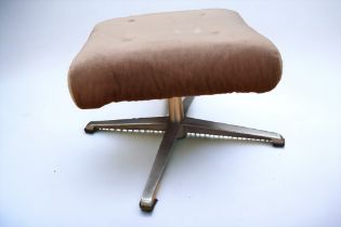 A 1970s chrome and fabric swivel stool.