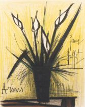 Bernard Buffet: a lithograph entitled 'Arums', published in the 1960s, from an edition of 200.