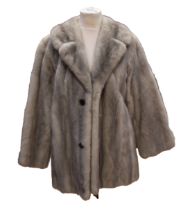 A silver mink, 1970s, size 12/14, made in Glasgow, the lining is a champagne colour in a satin mix