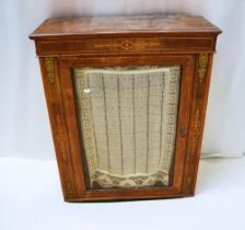 A late Victorian glazed inlay mahogany cabinet with ormolu detail.