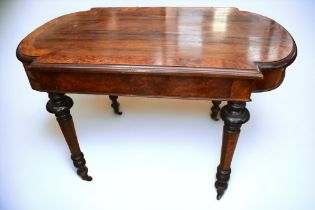 A French rosewood and burr walnut centre table with draw c.1840