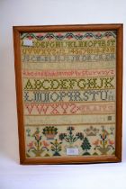 A late 19th Century framed sampler dated 1893.