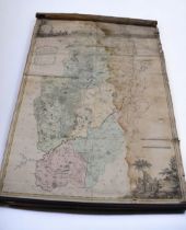 A reproduction large Nottingham wall map - original date 1785.    (some water damage, stains and