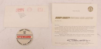 Derby County: A letter addressed to John Lloyd from Brian Clough, wishing Lloyd well on his