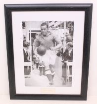 Football: A framed and glazed photograph of Dixie Dean, with small card with signature on. Frame