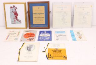 Sporting: A collection of assorted sporting memorabilia to comprise: Billy Wright Sporting Dinner
