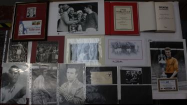 Football: A collection of assorted signed football memorabilia to include: signed Jimmy Greaves