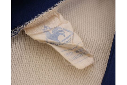 Derby County: A Le Coq Sportif, Derby County, white long-sleeve home shirt with blue cuffs and - Image 4 of 4