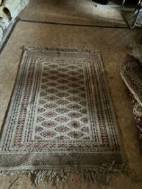 Middle eastern style carpet  in cream, lighter weight, 6;1 x 4'3