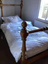 Antique English weighty solid Single bed frame Only ; Original Sotheby's sale 1990s Castle Howard